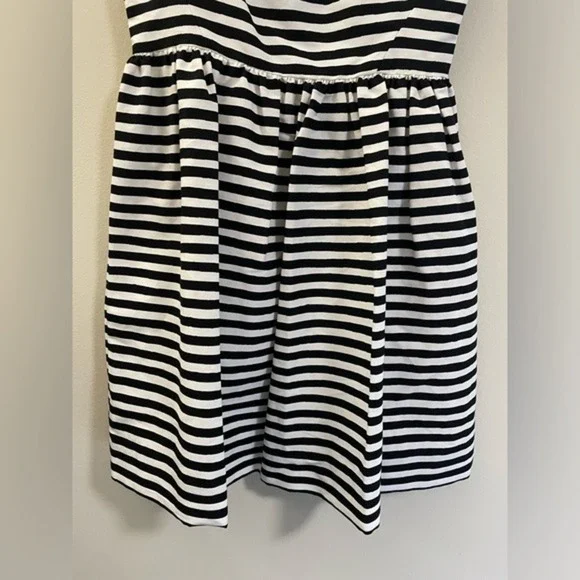 NWT Kate Spade Silk Blend Vivien Striped A-Line Dress in Black and White - 4 - Picture 4 of 12